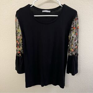Milan Kiss Black Long Sleeve Tee Size Medium